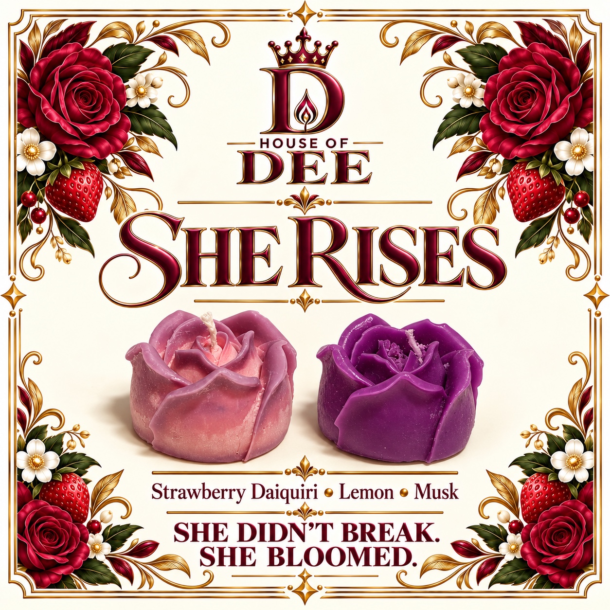 House of Dee She Rises candle artwork